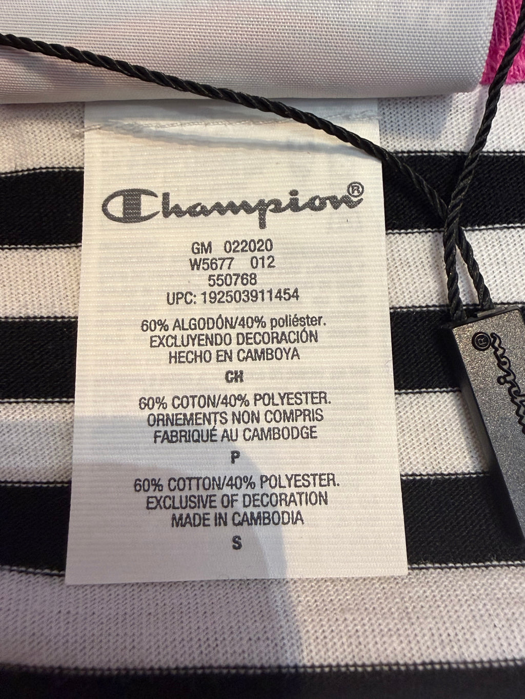 Neuf avec étiquetteT shirt rayé Champion S