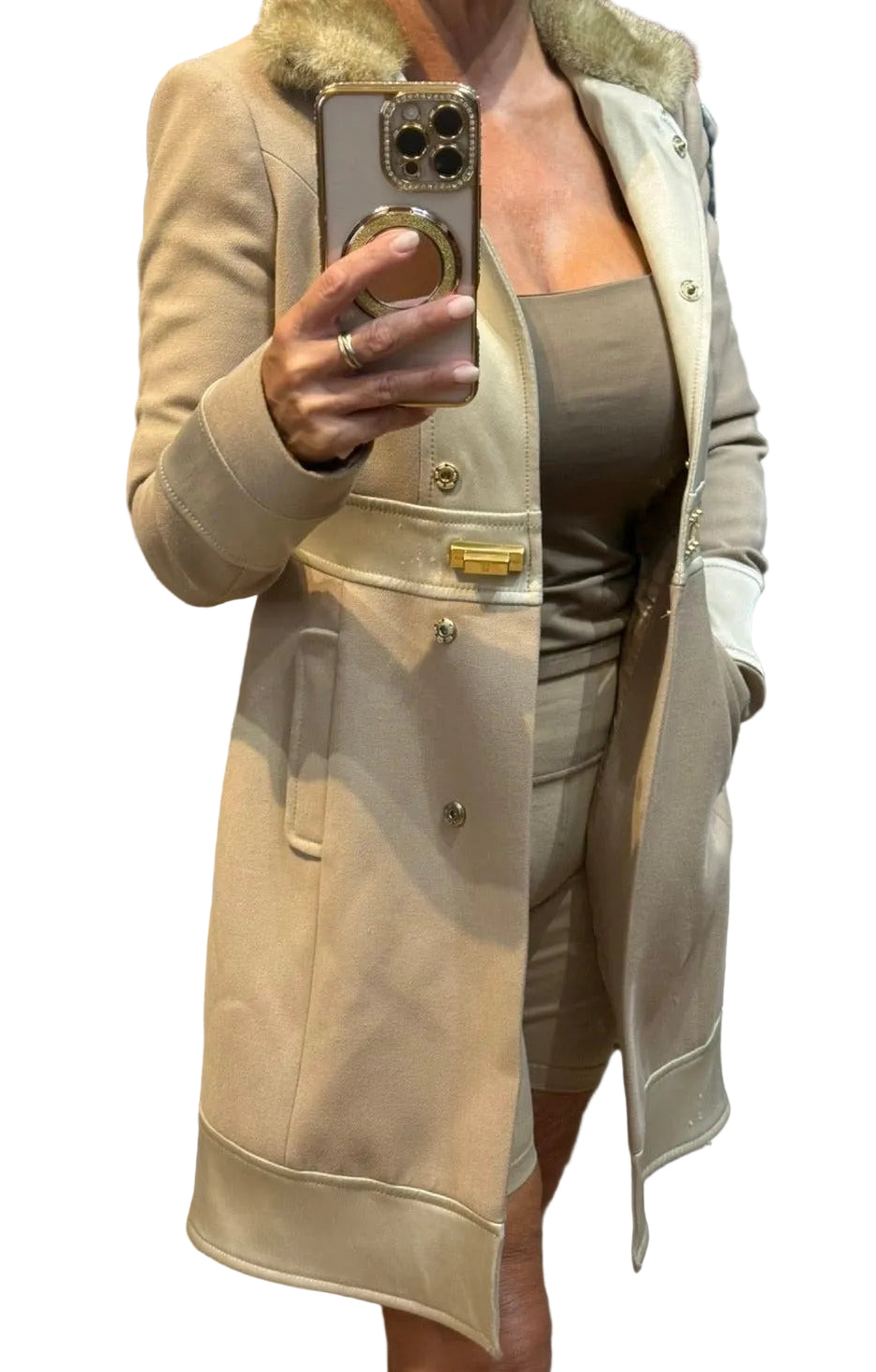 ✨ Elisabetta Franchi - Luxe - Manteau long Gold - T36 ✨