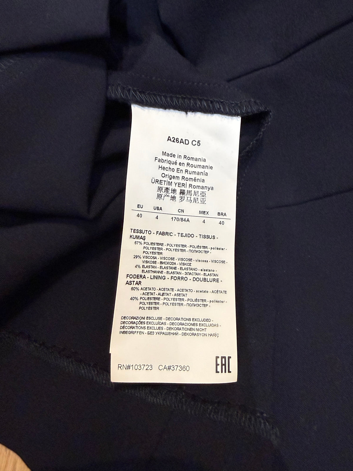✨ Armani Jeans - Robe classe dentelle bleu marine - T36 ✨
