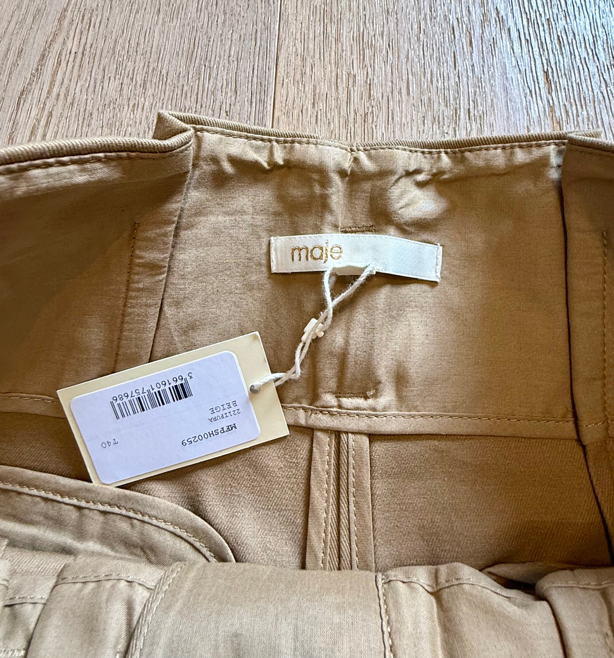 ✨ Neuf 150€ Maje Short chic beige T40 L ✨