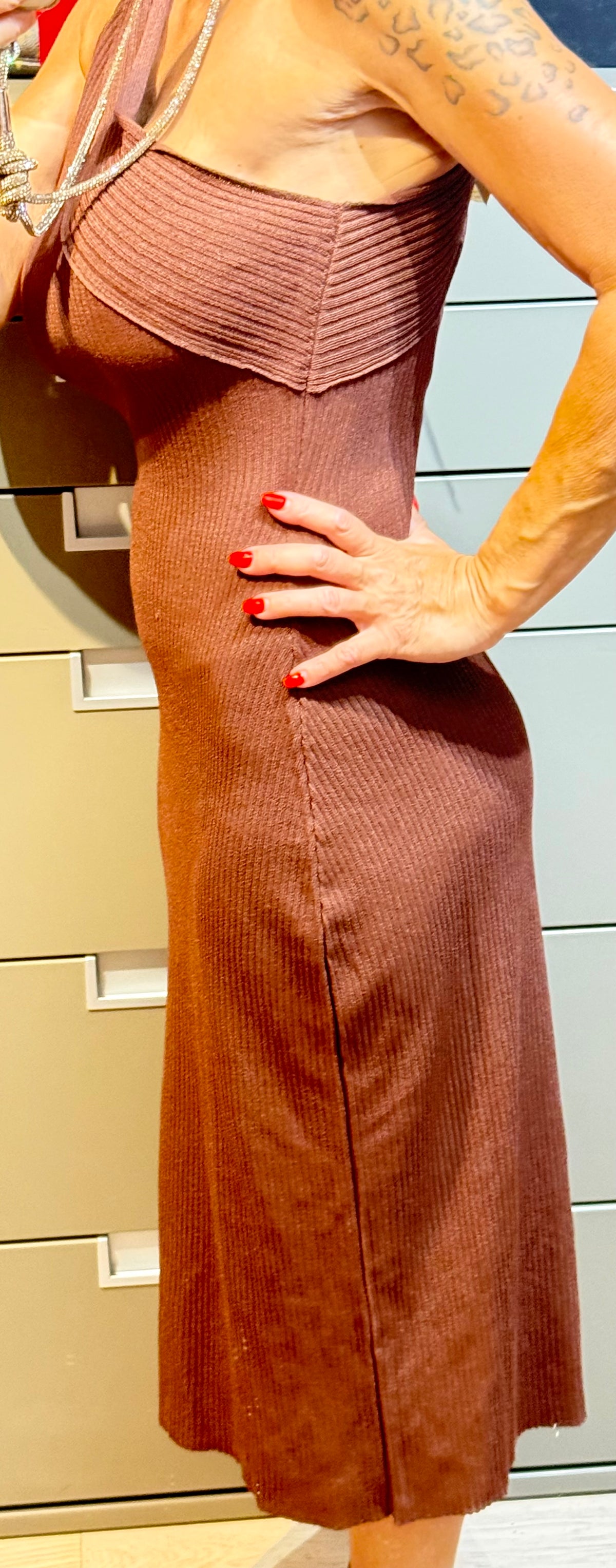 ✨ Neuve 850€! AERON robe asymétrique marron S ok M ✨
