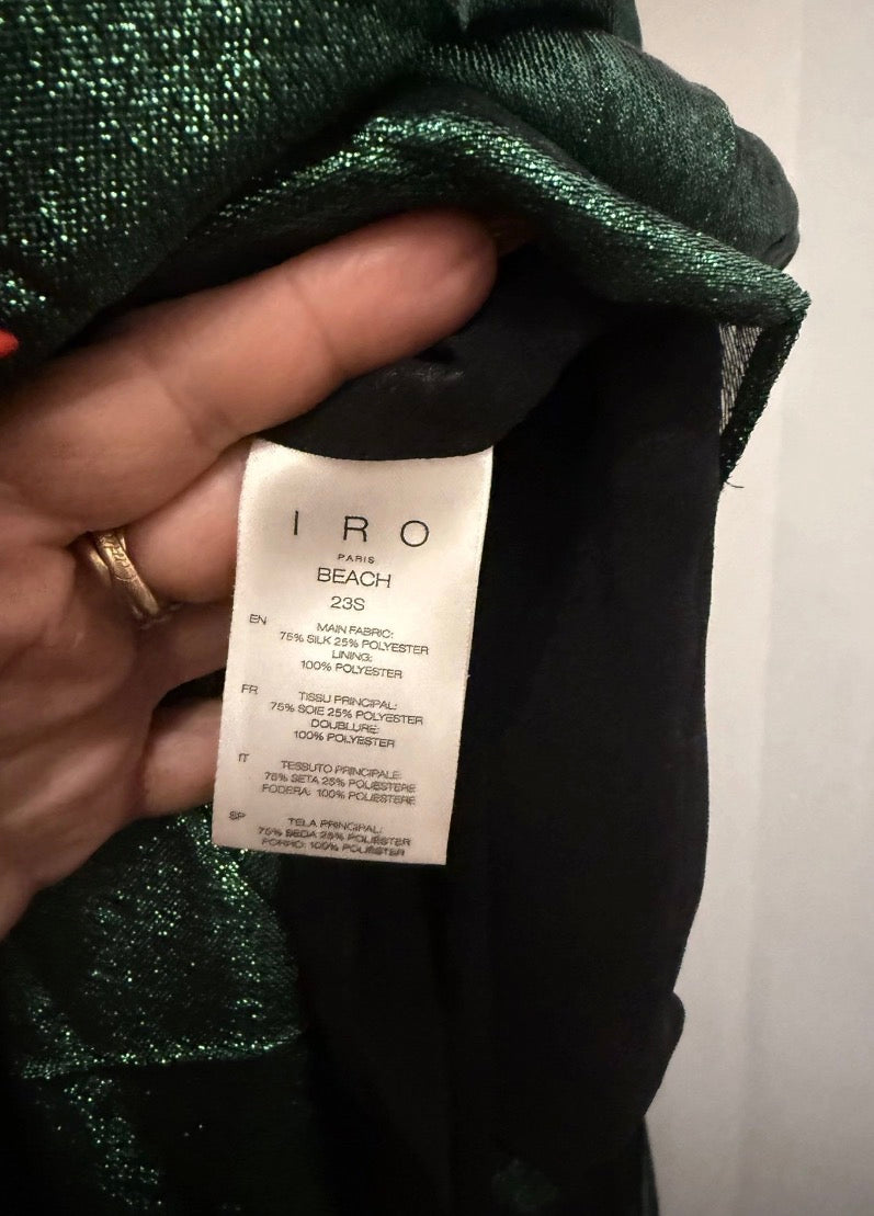 ✨ Neuve 1595€ Robe Asymétrique en Soie IRO Paris "Beach Green"  T36 ok 34 ✨