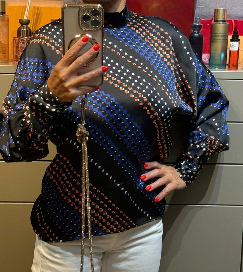 ✨ Claudie Pierlot - Blouse chic graphique - Modèle Bobin - T.36 ✨