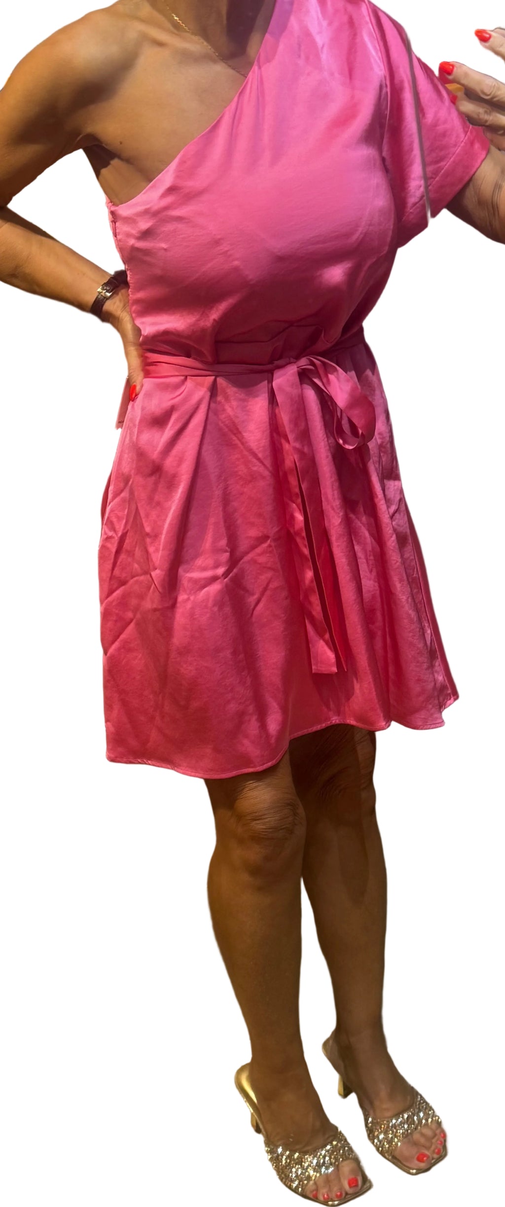 ✨ Neuve 325€ - Claudie Pierlot - Robe asymétrique Rose - T36 ✨