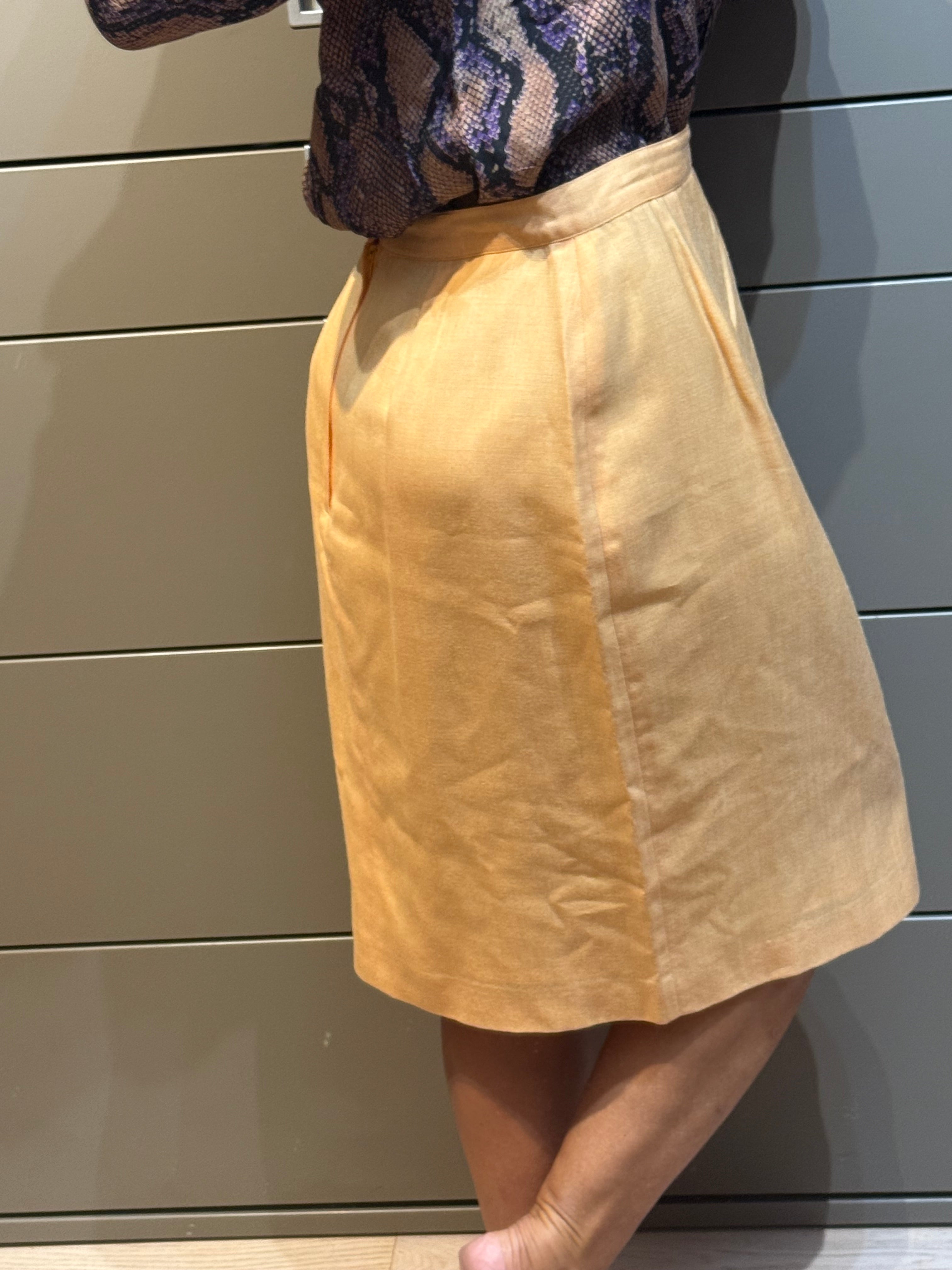 ✨ Jupe Crayon Vintage KENZO JUNGLE – Jaune Pastel (Mélange Laine) T38/40 ✨