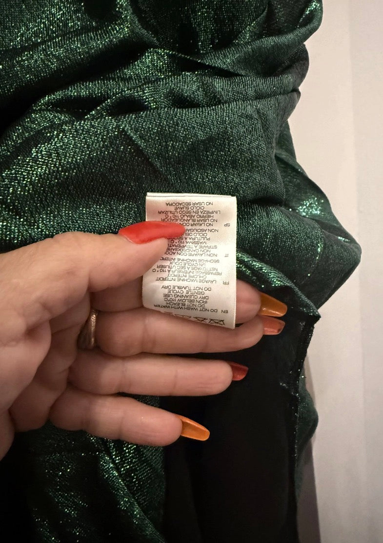 ✨ Neuve 1595€ Robe Asymétrique en Soie IRO Paris "Beach Green"  T36 ok 34 ✨