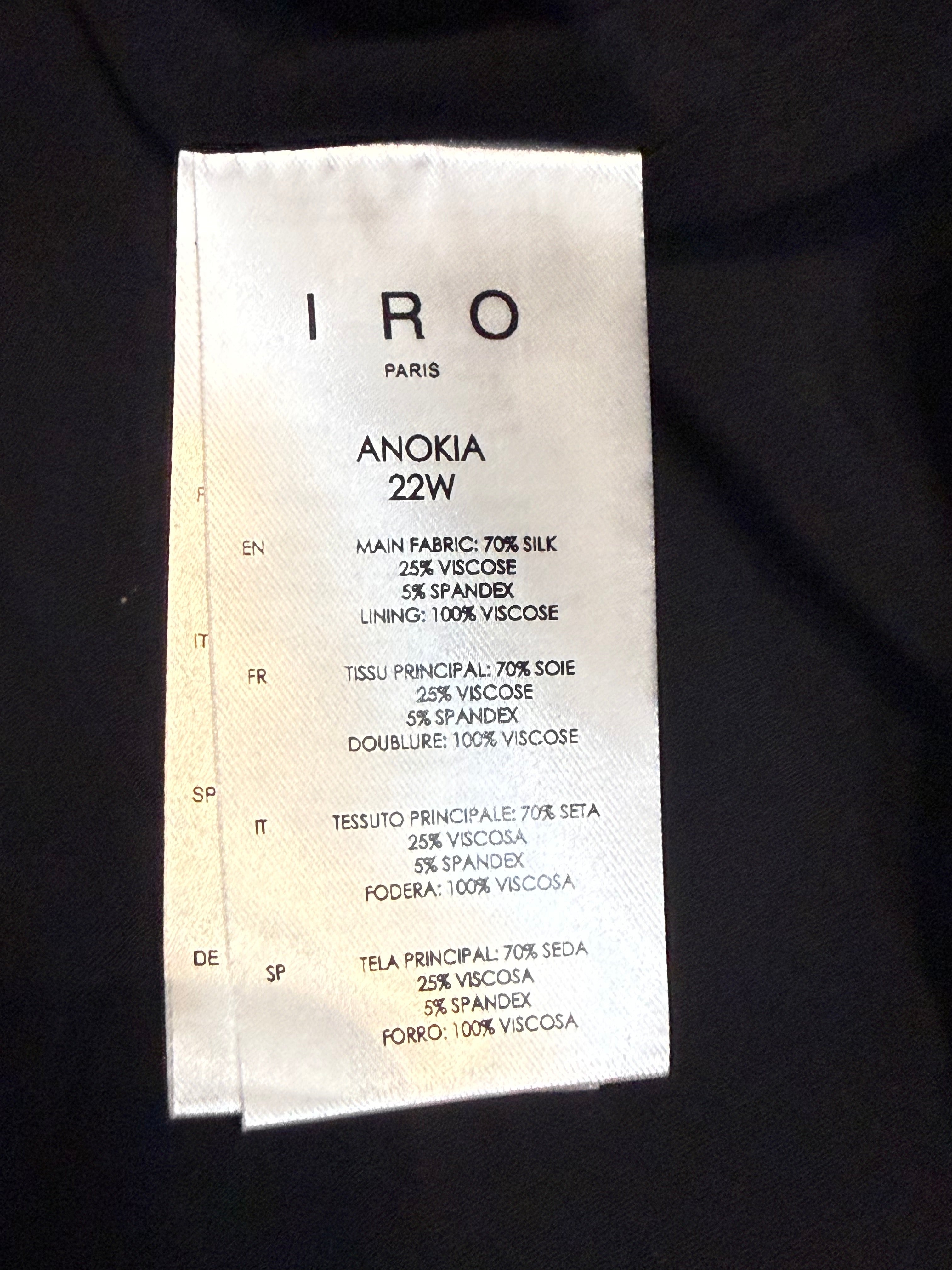✨ Sublime robe ANOKIA d'IRO Paris - Pièce d'exception Neuve 545€ T36 ✨