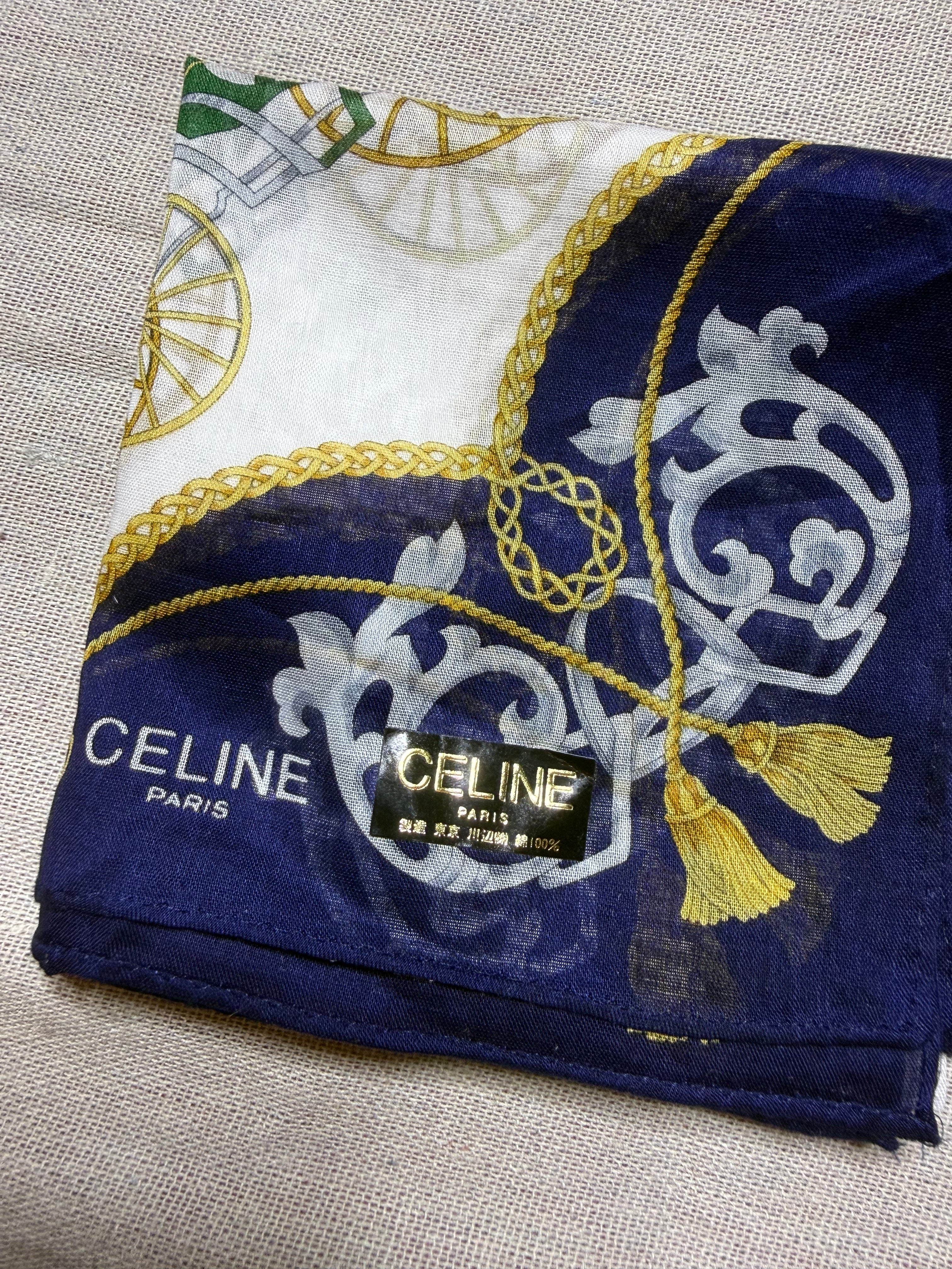 ✨ Neuf 230€ Foulard carré vintage Celine Paris ✨