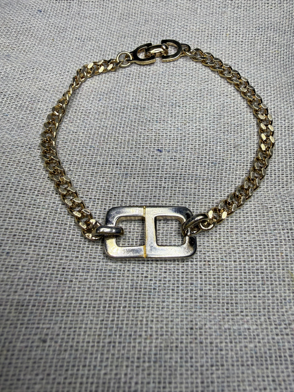 ✨ Bracelet Gourmette Vintage Christian Dior « CD » en Plaqué Or (1980) ✨