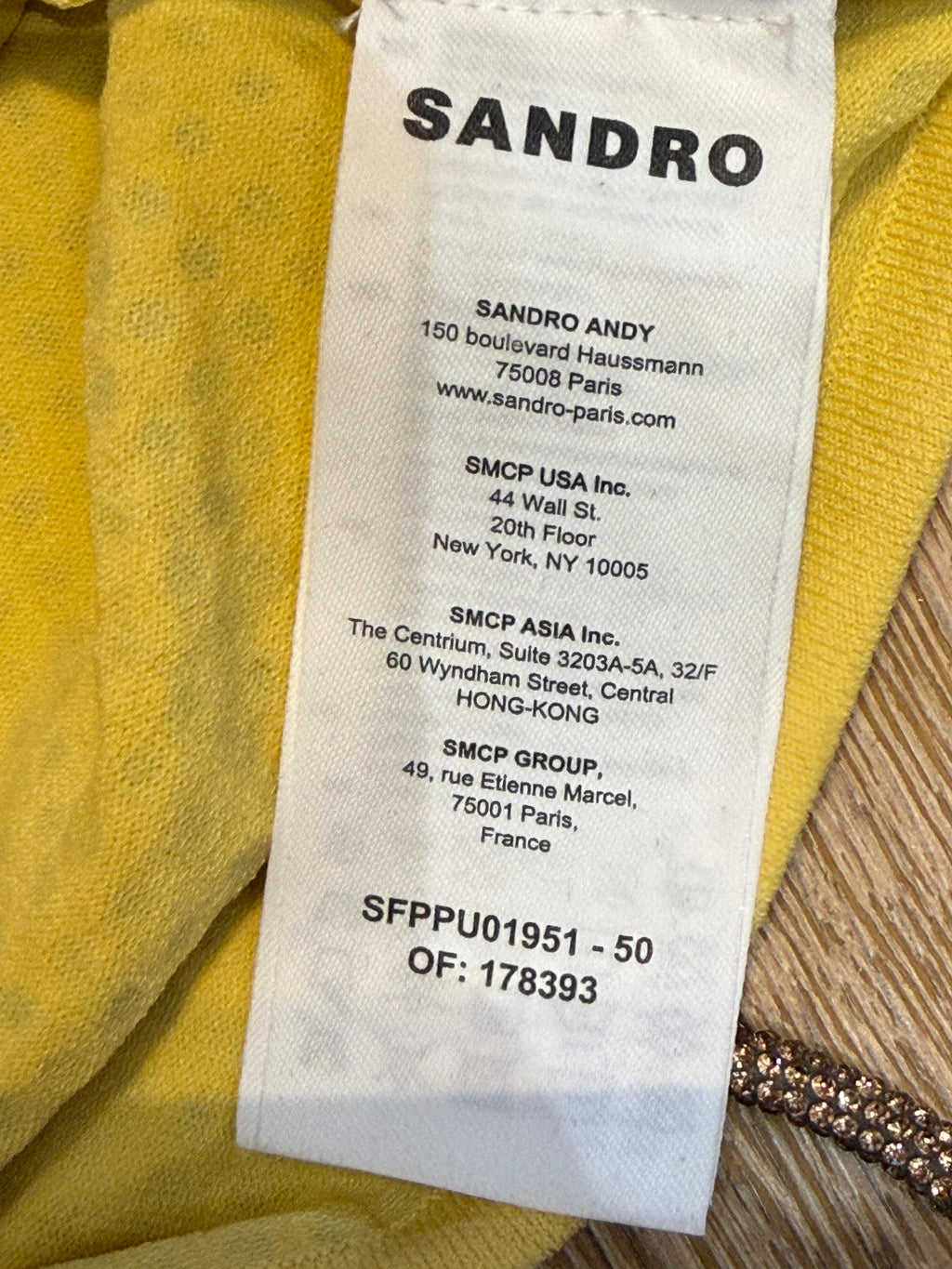 ✨ Neuf 249€ - Sandro - Crop Top Polo- jaune - Full Strass - T36 ✨