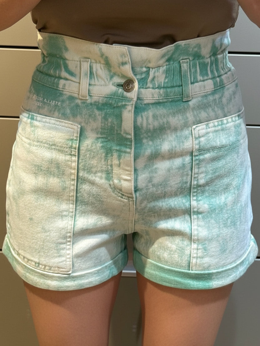 ✨ Neuf 525€ Stella Mc Cartney - Short taille haute - tye & dye - T34 XS ✨
