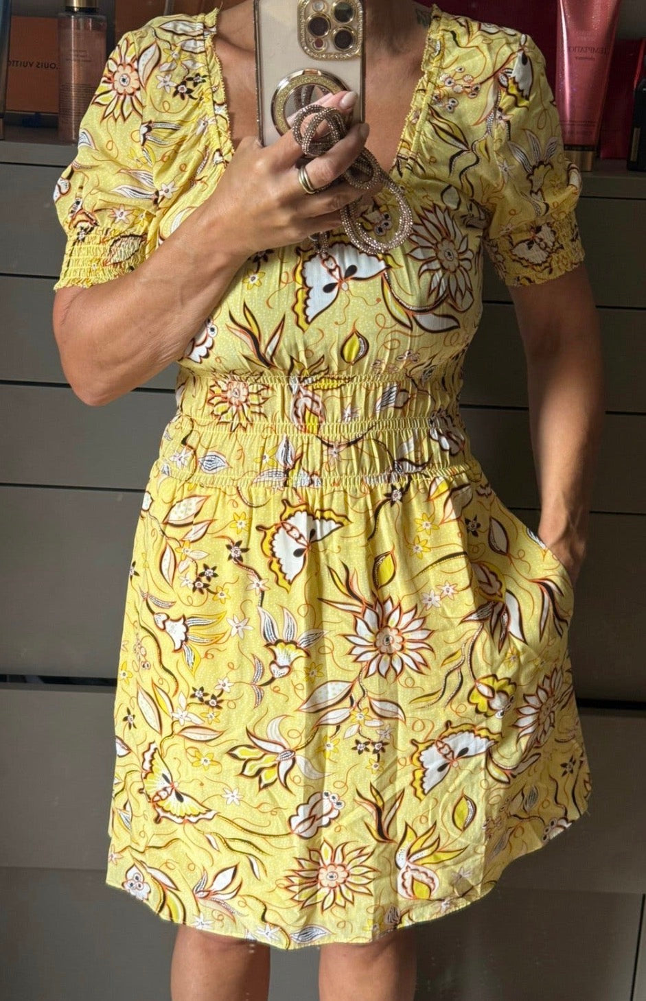 ✨ Neuve 245€ - The Kooples - robe jaune florale - T38 M ✨