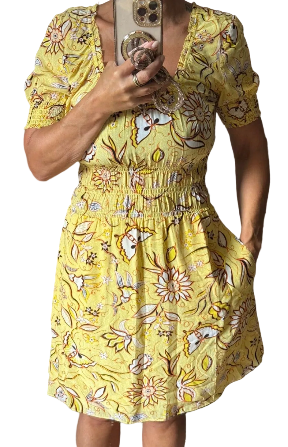 ✨ Neuve 245€ - The Kooples - robe jaune florale - T38 M ✨