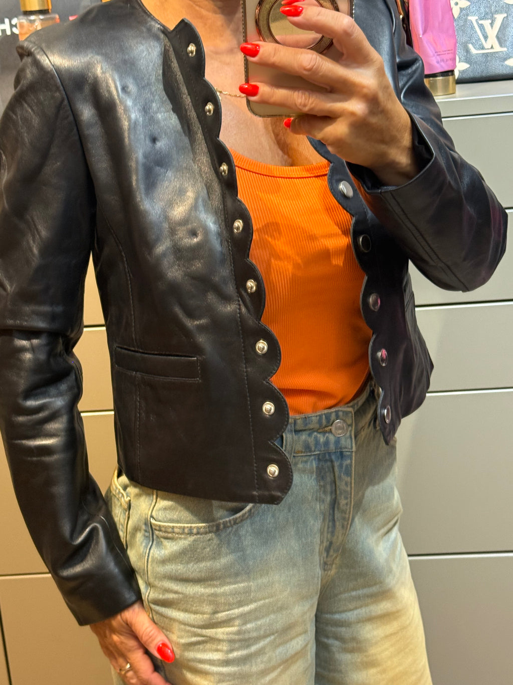 ✨Neuve 495€ Vestz en cuir Claudie Pierlot T34 ✨