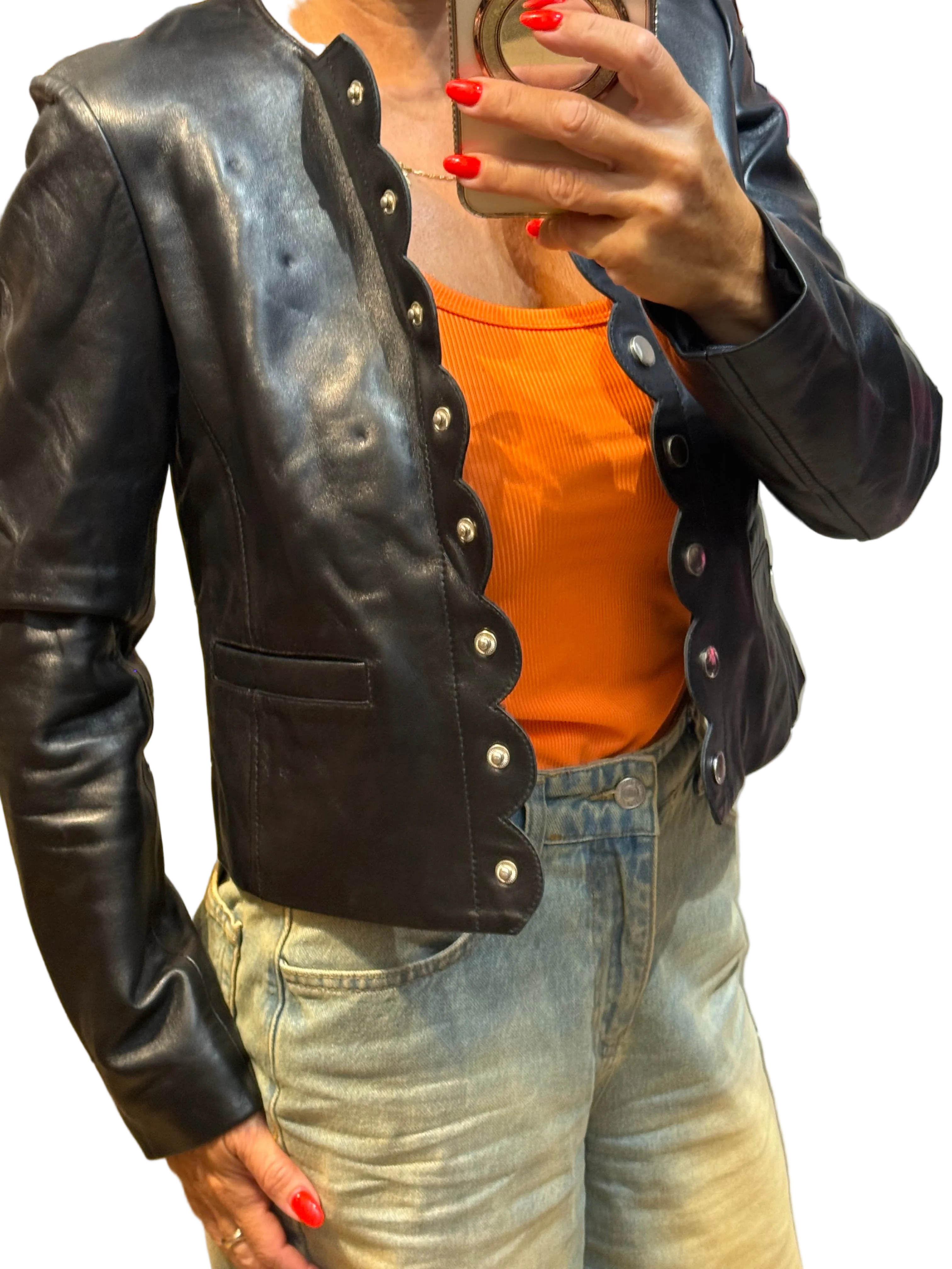 ✨Neuve 495€ Vestz en cuir Claudie Pierlot T34 ✨