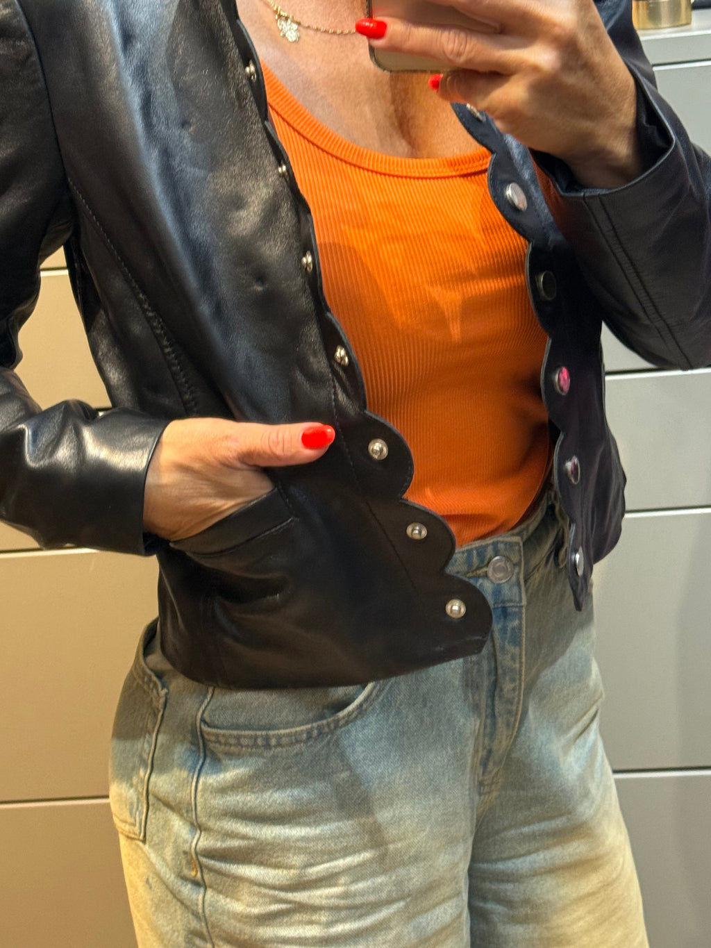 ✨Neuve 495€ Vestz en cuir Claudie Pierlot T34 ✨