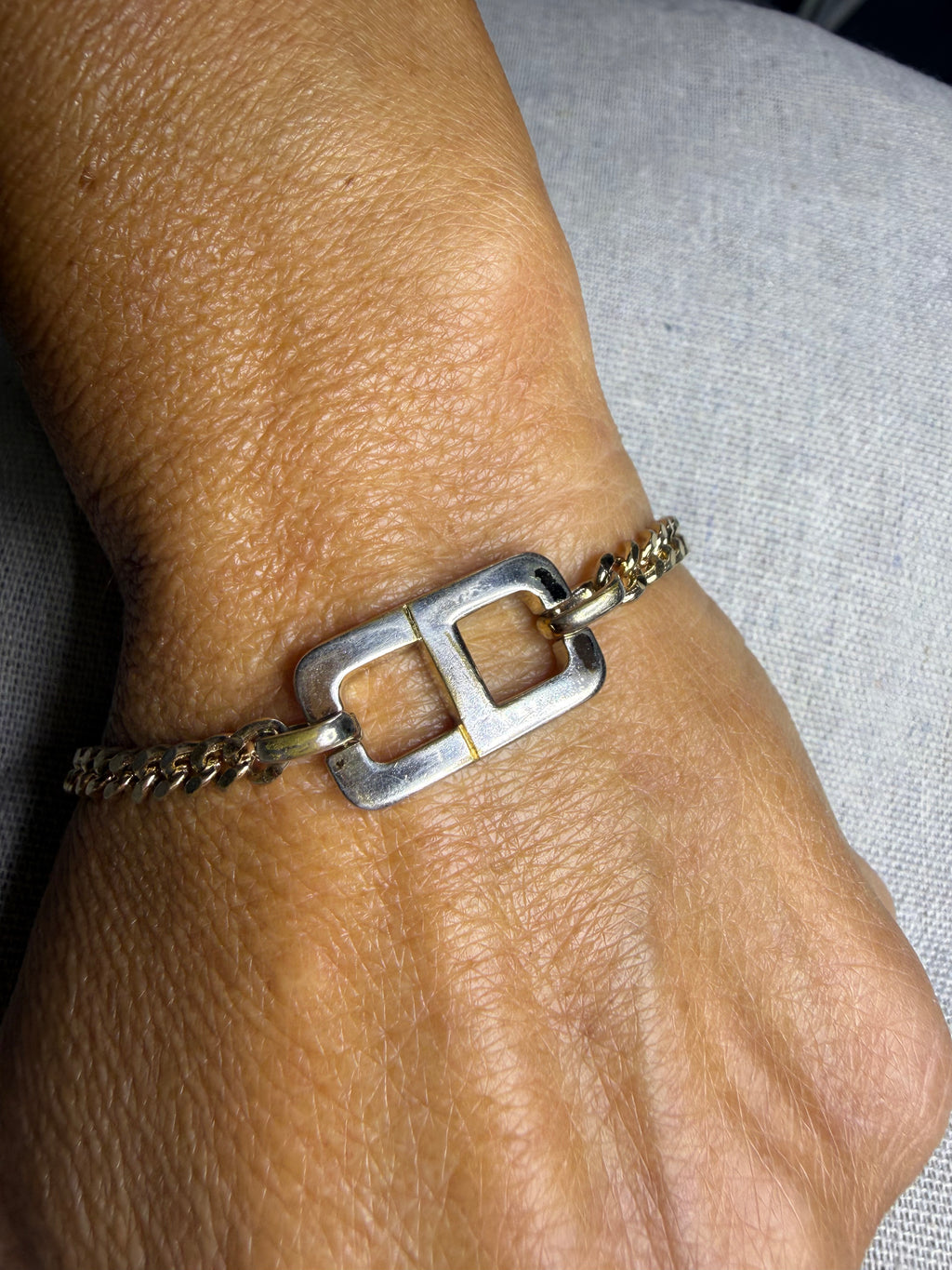 ✨ Bracelet Gourmette Vintage Christian Dior « CD » en Plaqué Or (1980) ✨