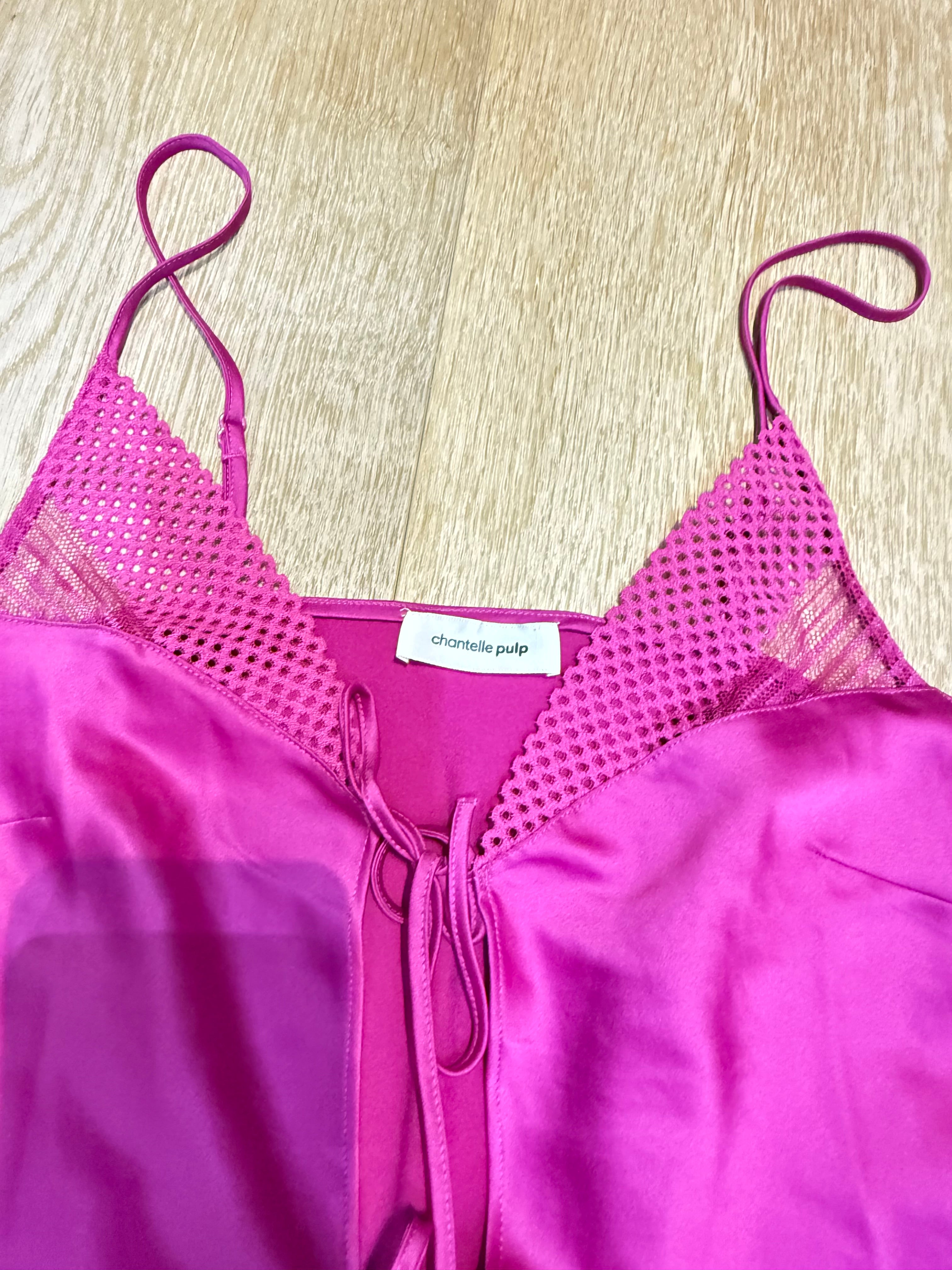 ✨ Neuf 85€ ensemble Chantelle satin fuschia ✨