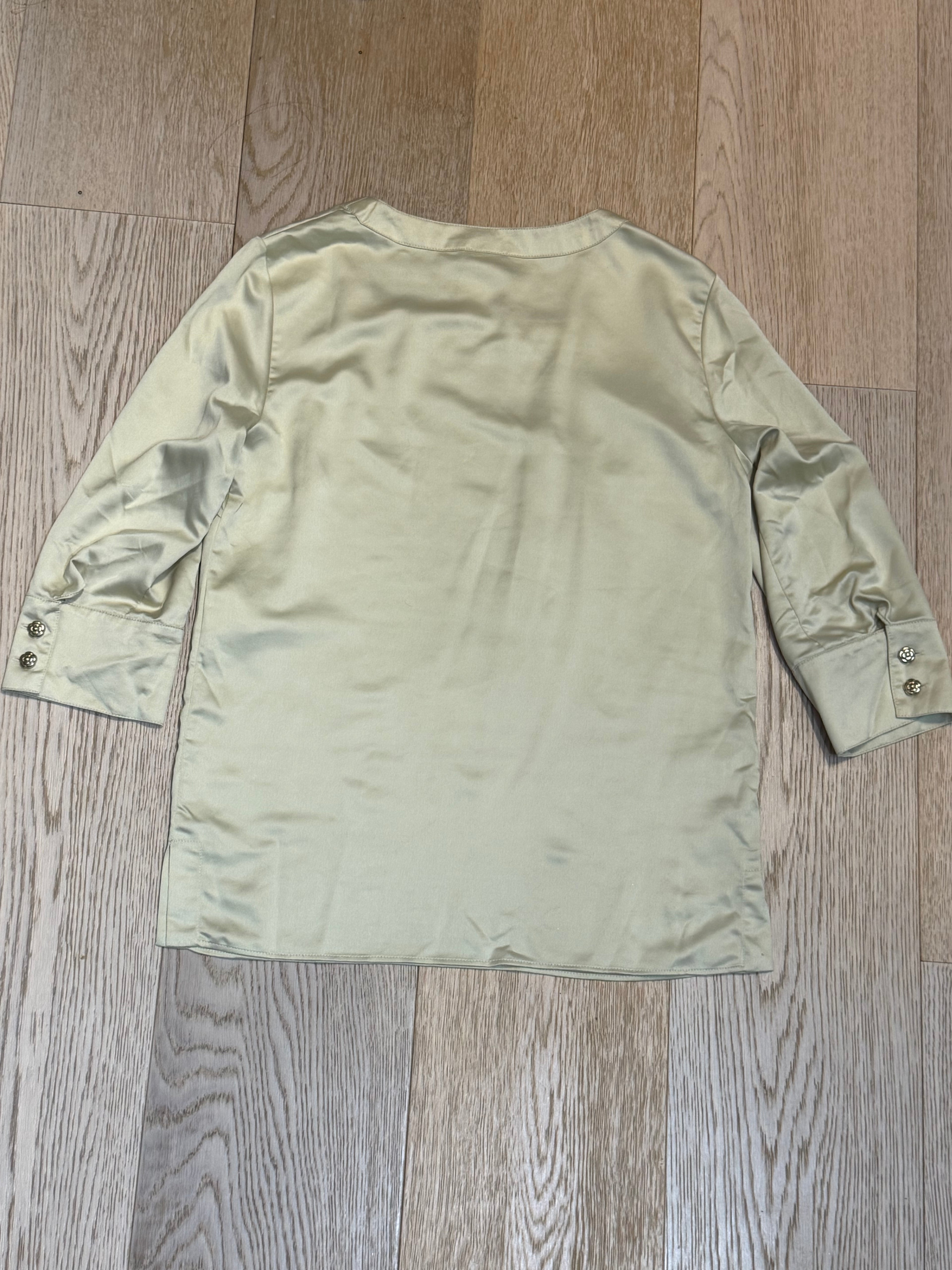 ✨ Blouse Champagne en satin Chanel Uniform 34 ok 36 🍾 ✨