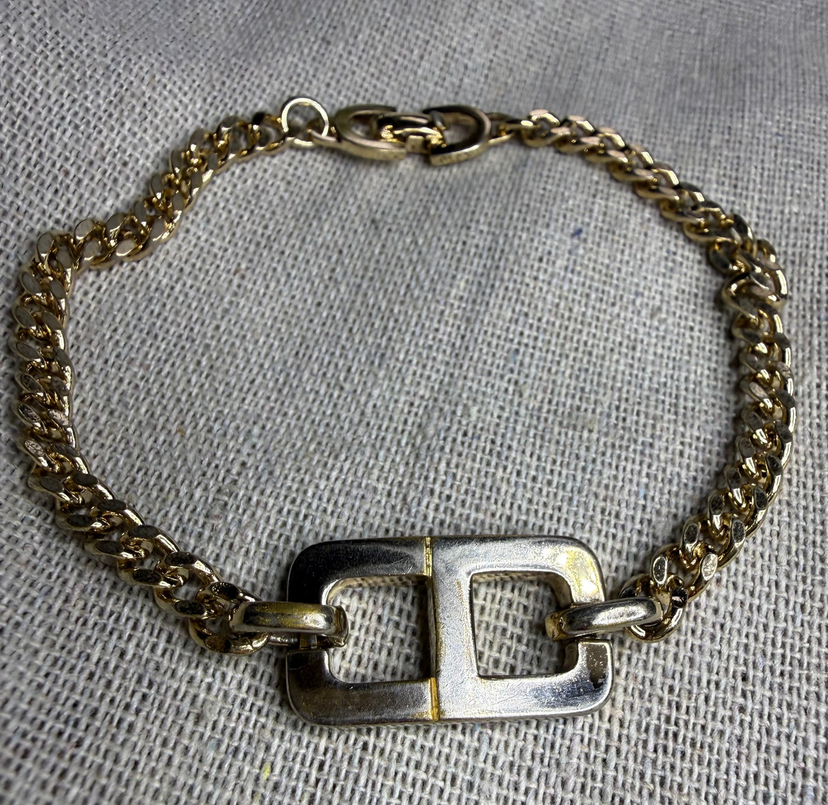 ✨ Bracelet Gourmette Vintage Christian Dior « CD » en Plaqué Or (1980) ✨