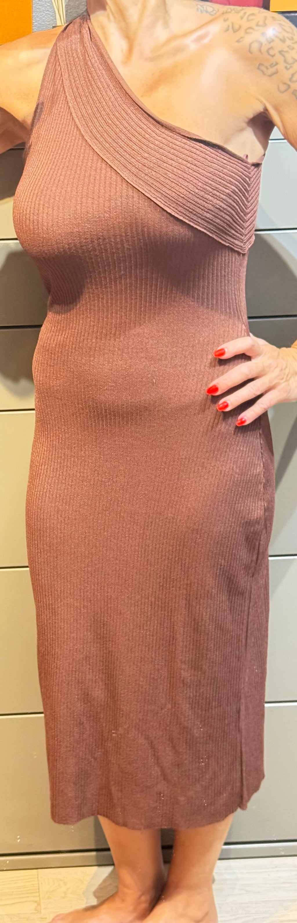 ✨ Neuve 850€! AERON robe asymétrique marron S ok M ✨