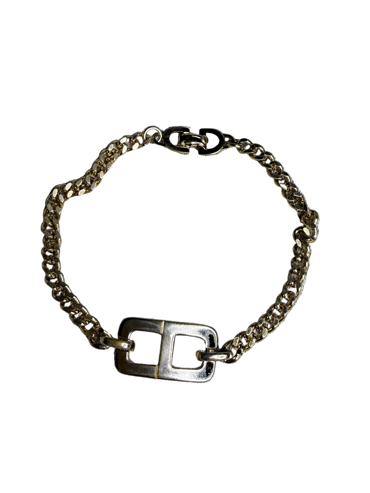 ✨ Bracelet Gourmette Vintage Christian Dior « CD » en Plaqué Or (1980) ✨