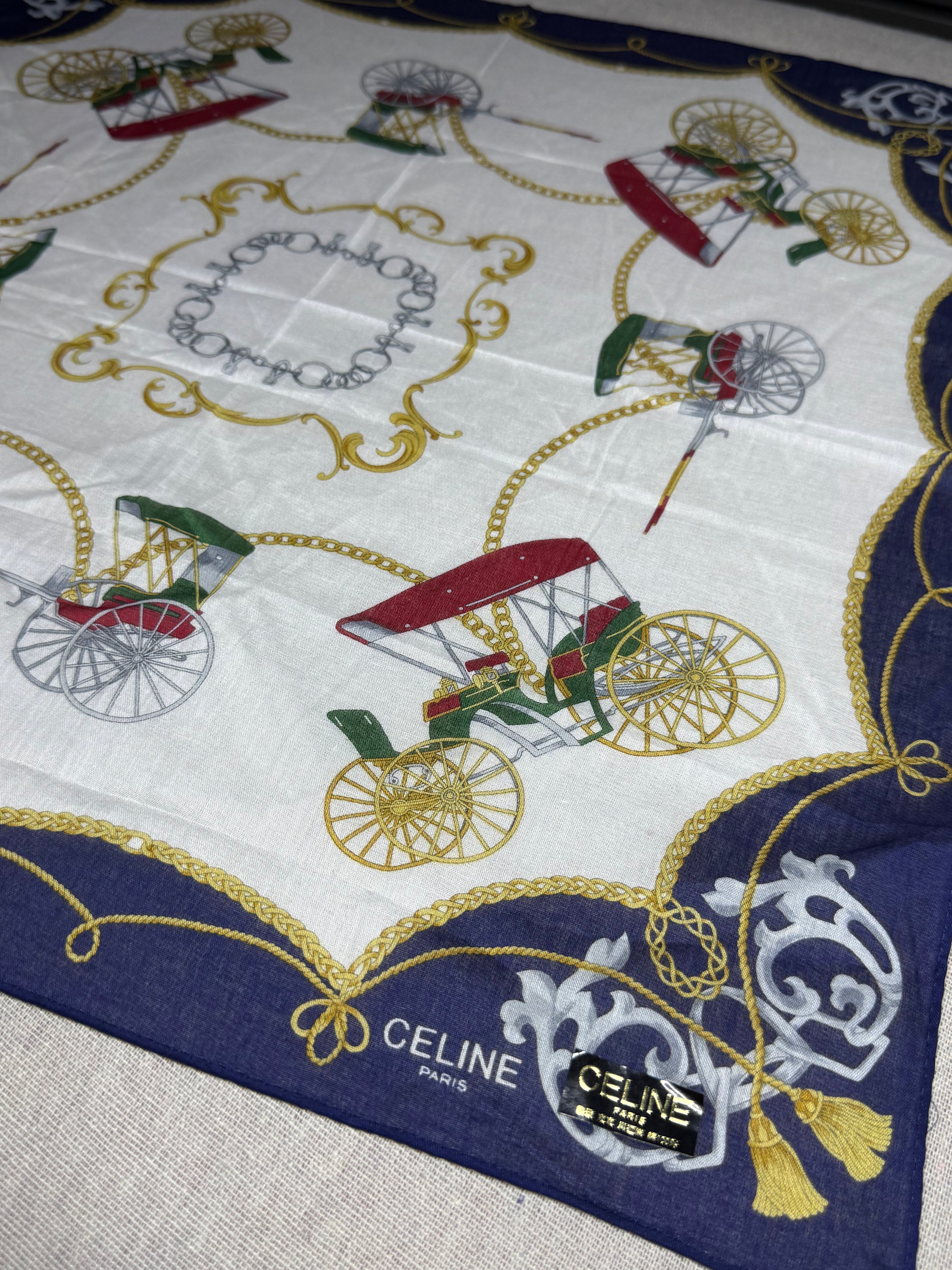 ✨ Neuf 230€ Foulard carré vintage Celine Paris ✨