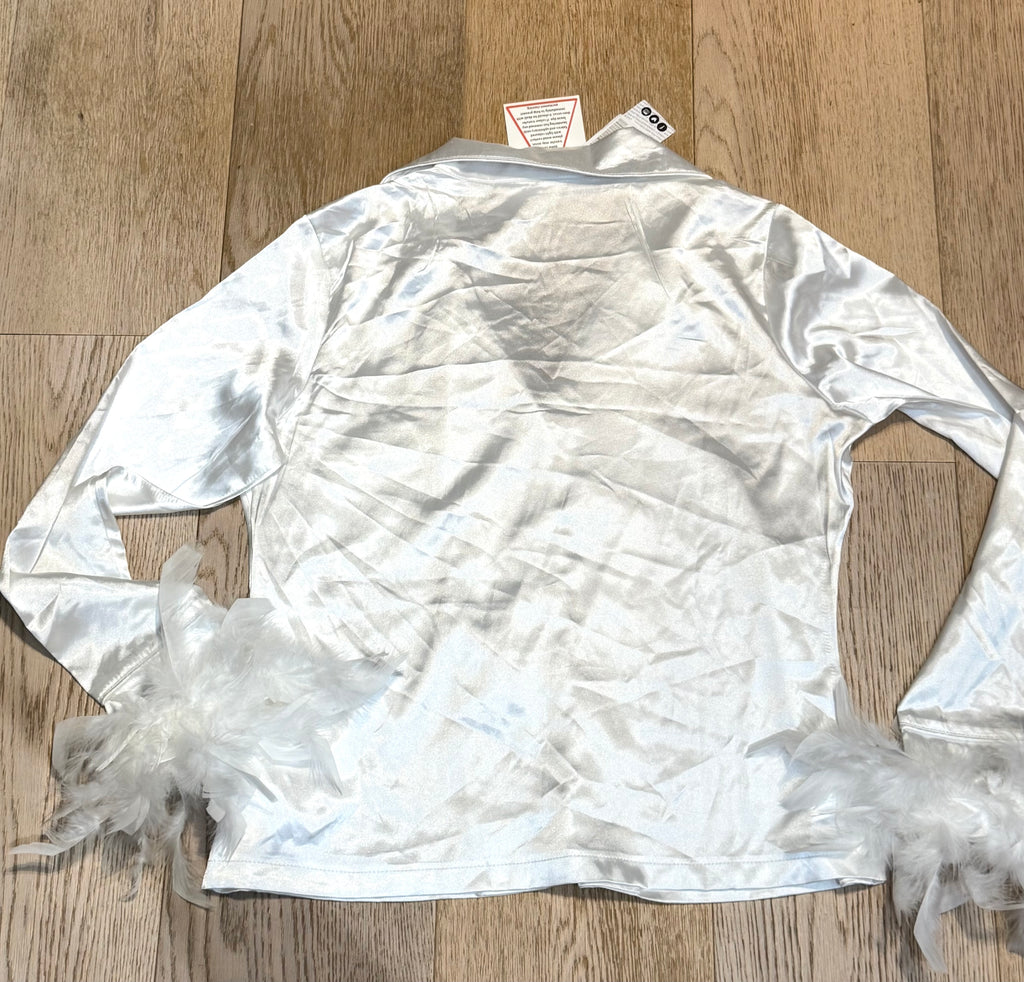 ✨ Neuf Boohoo haut de pyjama plumes et satin 38/40 ✨