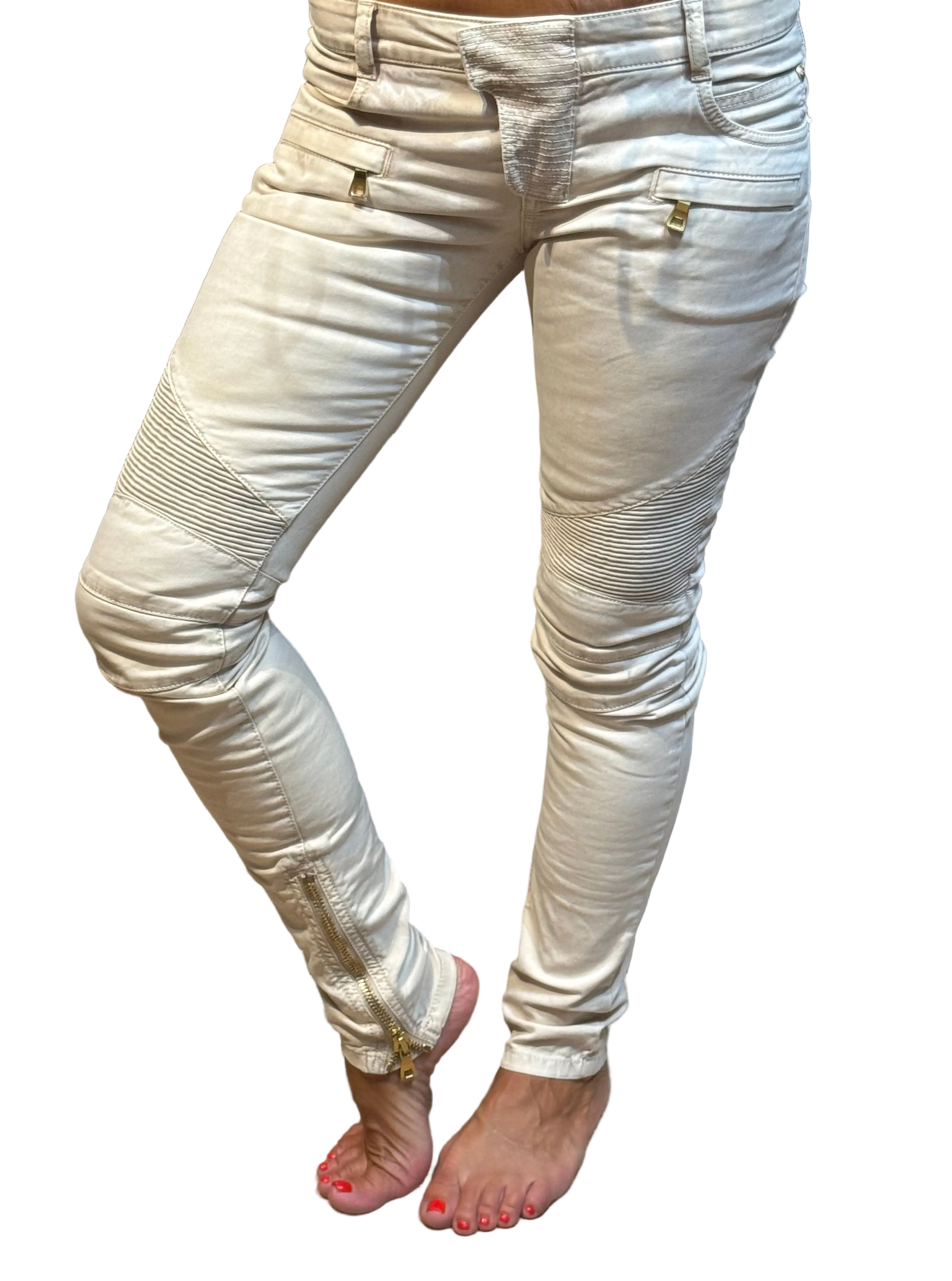 ✨ PIÈCE COLLECTOR – Jean Balmain Blanc Tie-Dye (Taille 36)✨