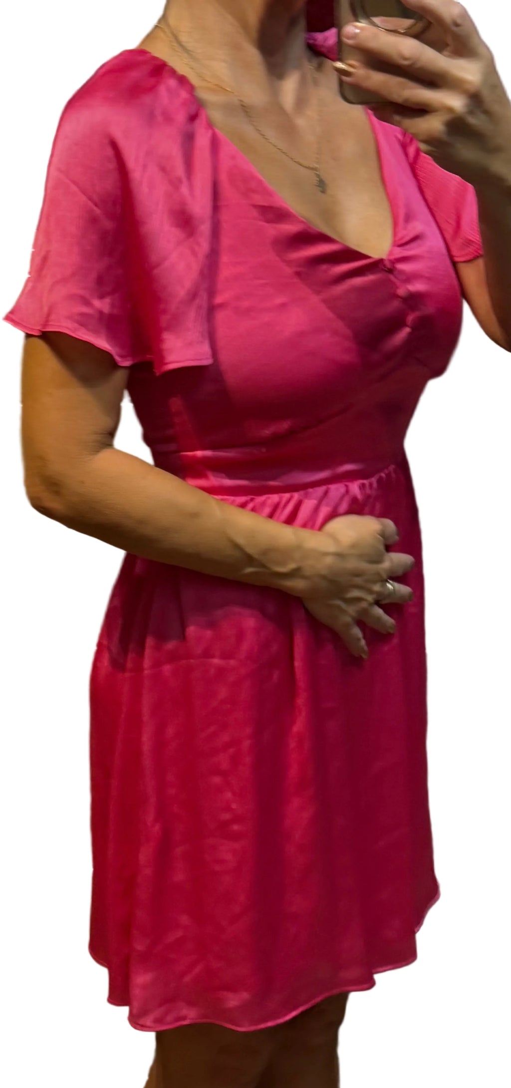 ✨ Naf Naf - Robe satin fuschia - T34 ✨
