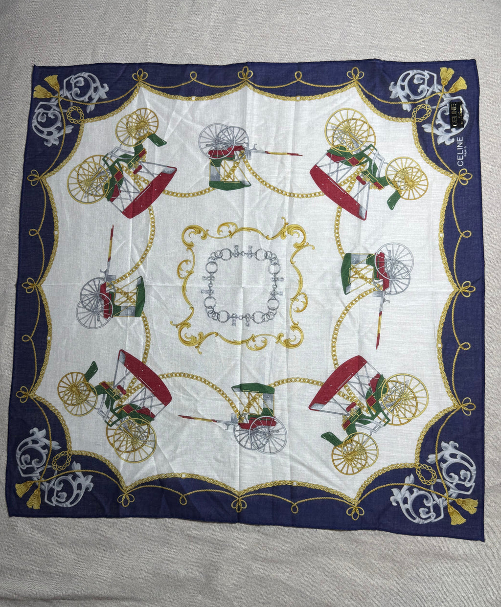 ✨ Neuf 230€ Foulard carré vintage Celine Paris ✨