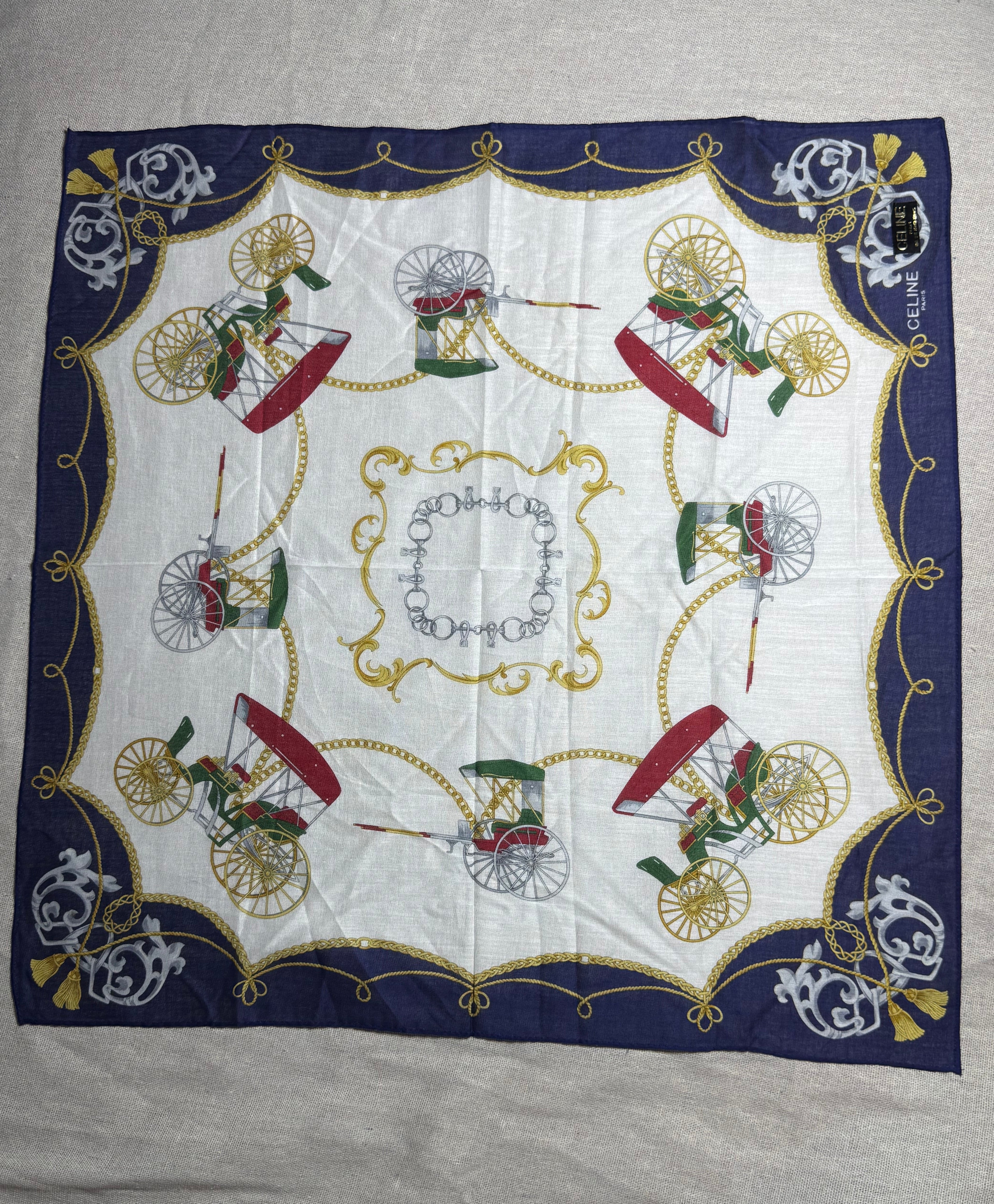 ✨ Neuf 230€ Foulard carré vintage Celine Paris ✨