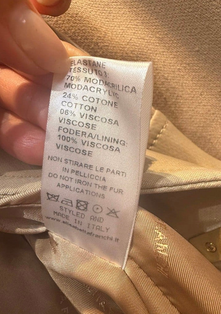✨ Elisabetta Franchi - Luxe - Manteau long Gold - T36 ✨