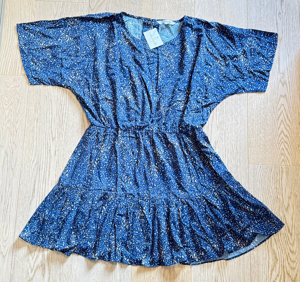 ✨ Neuve 39,99€ Collection IRL Robe fluide bleue imprimée Naja - Taille 44 ✨