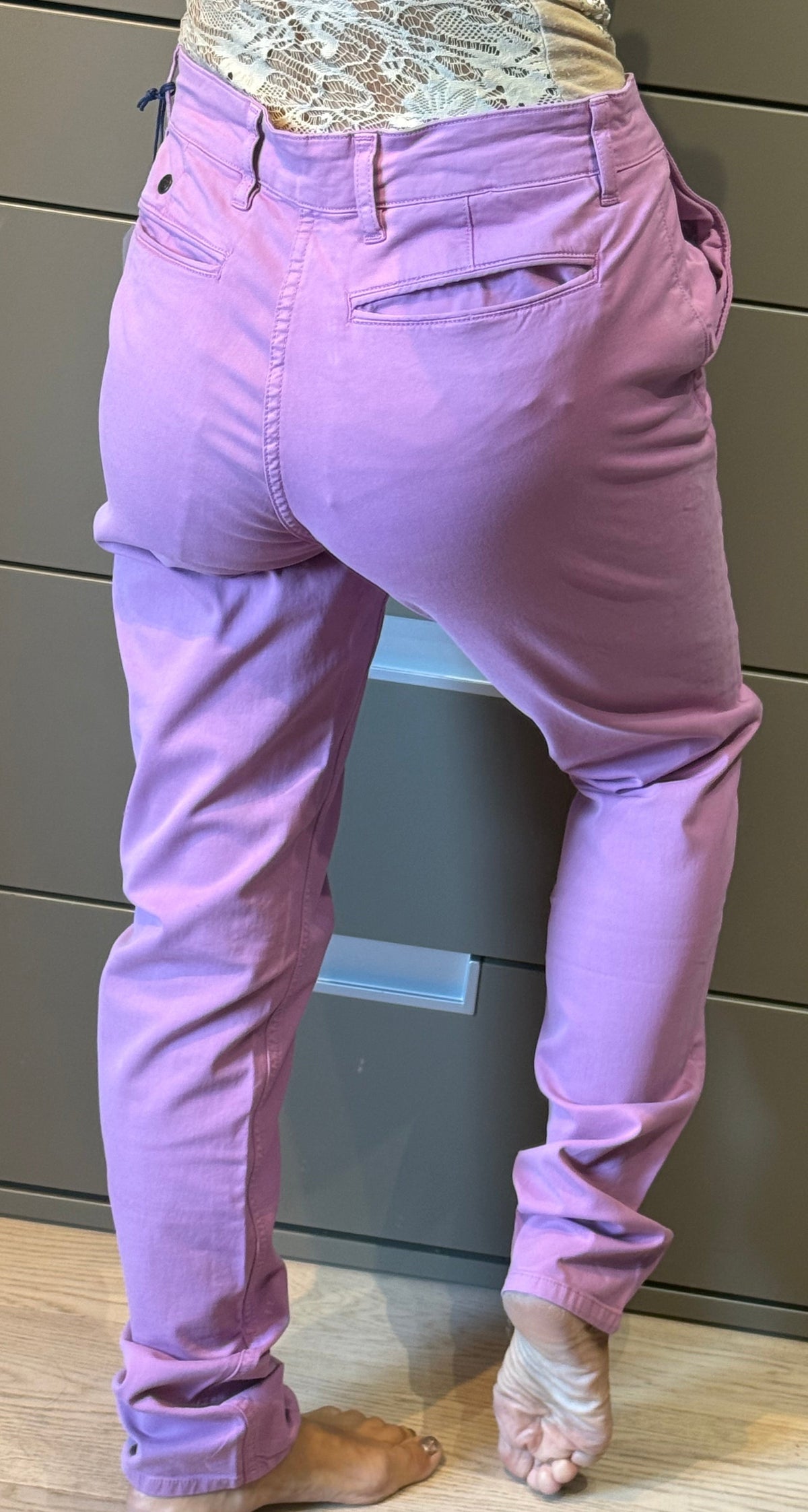 ✨ Neuf 99€ - Serge Blanco - Pantalon Chino Framboise - T38 ✨