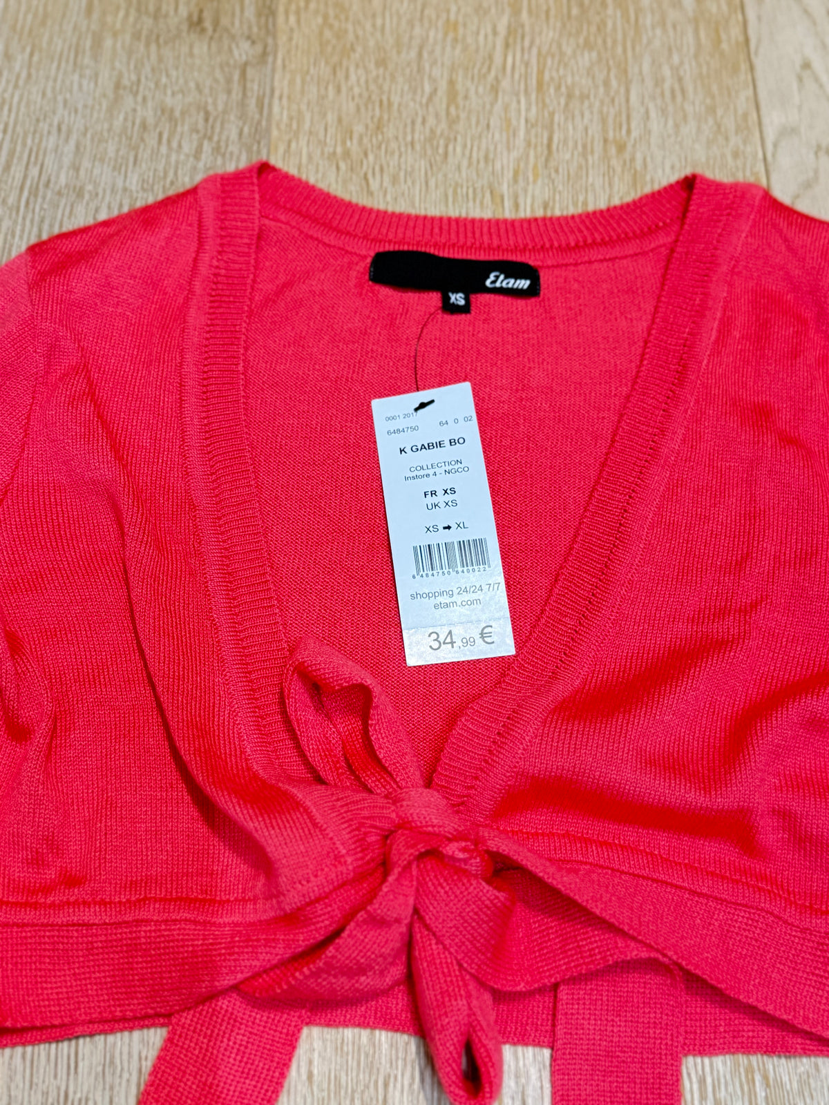 ✨ Neuf 35€ - Etam - boléro à nouer - Taille 34 XS ✨