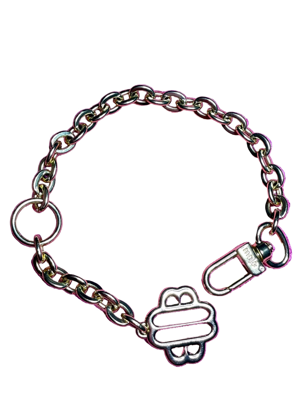 ✨ Neuf 95,00 € — Maje Paris — Bijou de sac & bracelet chaîne doré Trèfle ✨