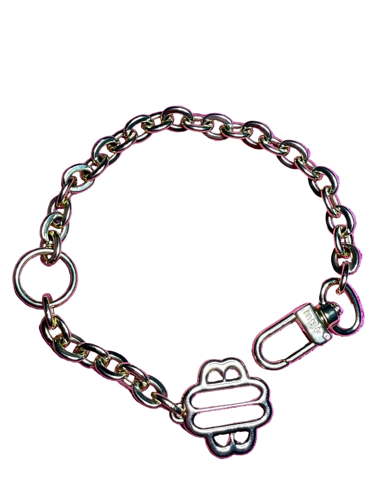 ✨ Neuf 95,00 € — Maje Paris — Bijou de sac & bracelet chaîne doré Trèfle ✨