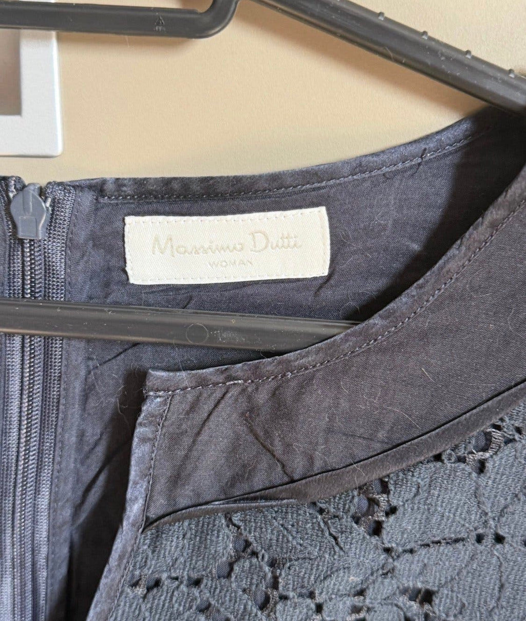 ✨ Massimo Dutti - Robe Dentelle droite noire - T36/38 ✨