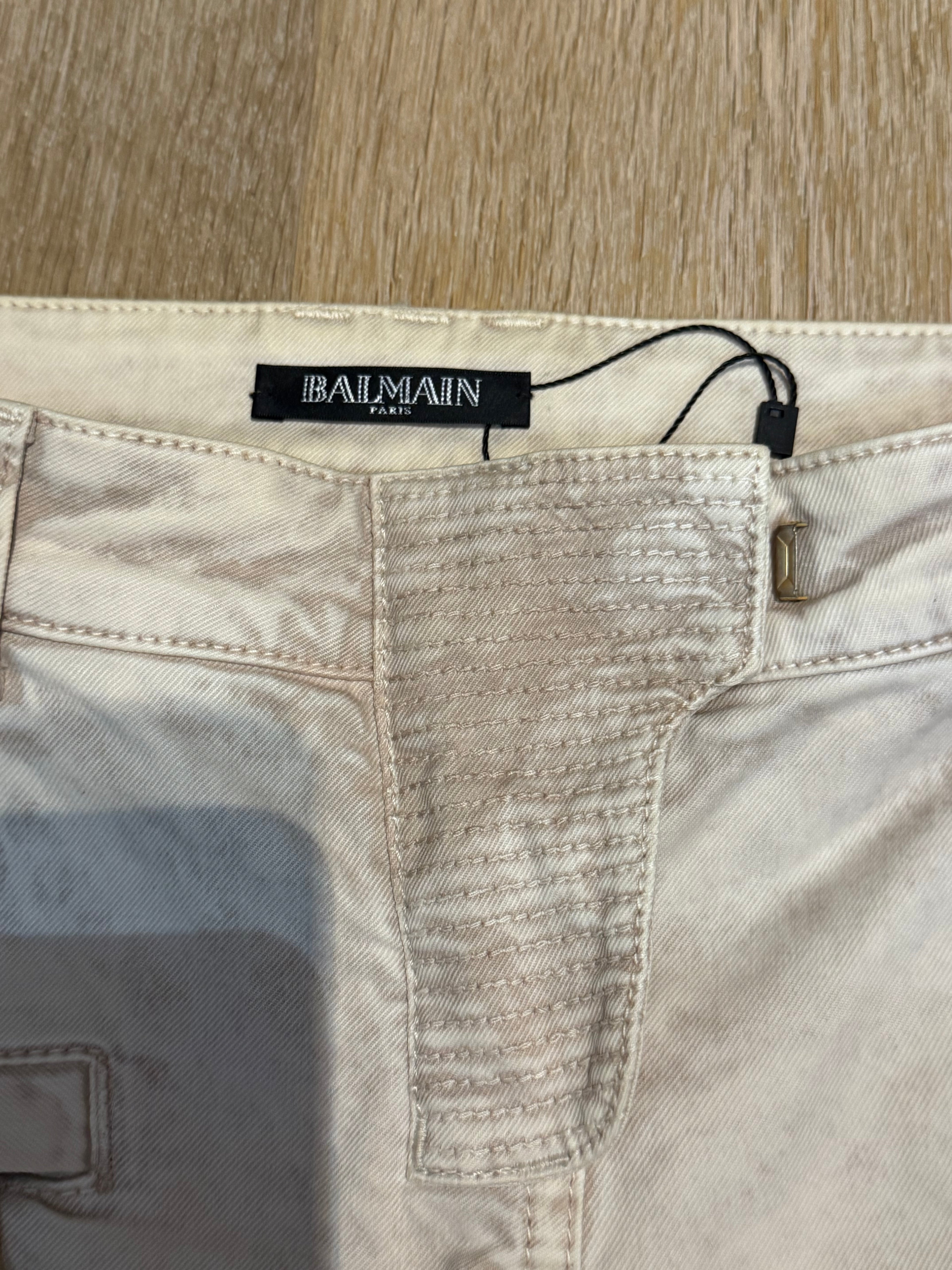 ✨ PIÈCE COLLECTOR – Jean Balmain Blanc Tie-Dye (Taille 36)✨