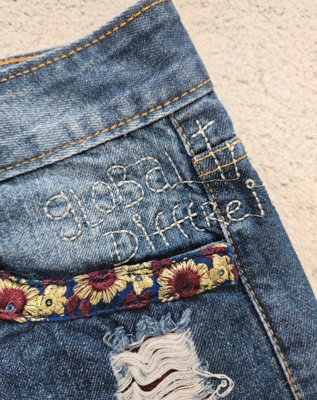 ✨ Desigual - Short en jean - Broderies & Details - T40 ok 42✨