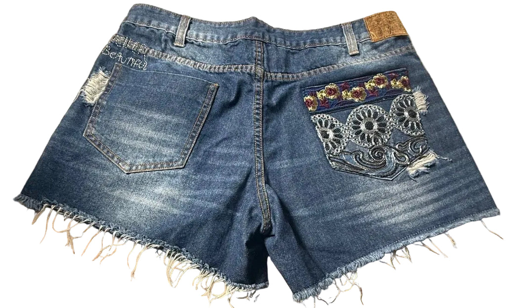 ✨ Desigual - Short en jean - Broderies & Details - T40 ok 42✨