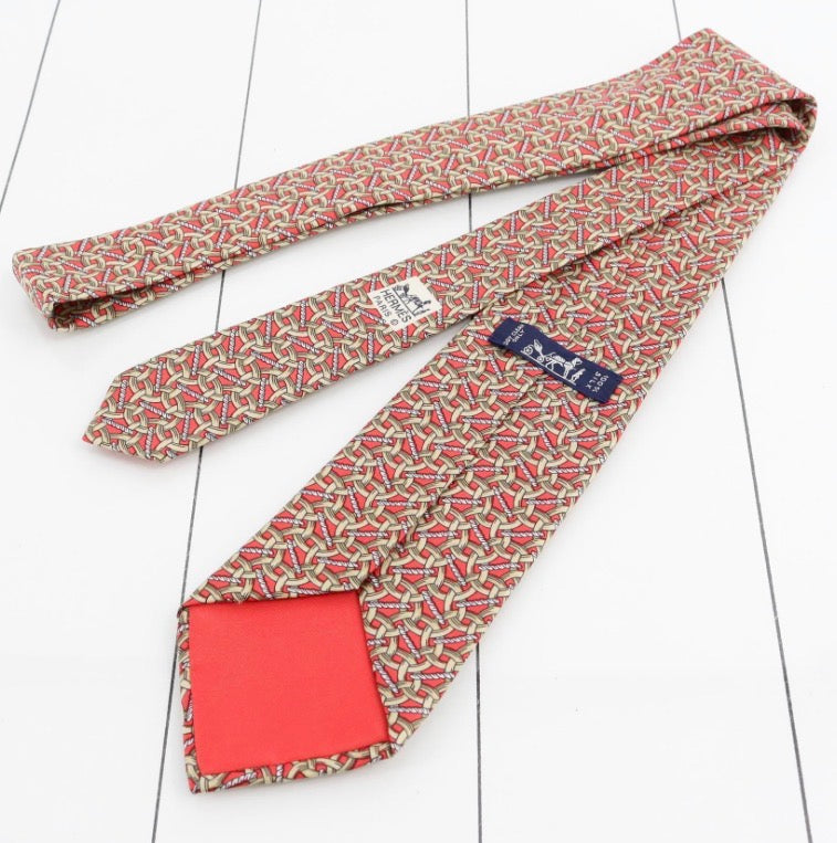 ✨ Hermès - Cravate en soie imprimés maillons ✨