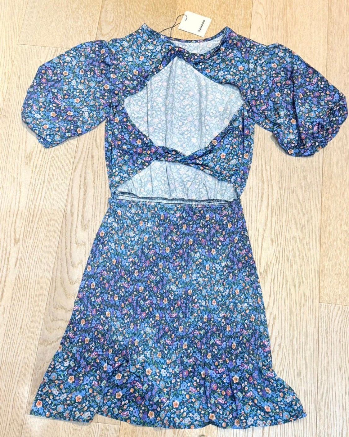✨ Neuve 290€ - Sandro - Robe dos nu bleu florale - T 36 S ✨