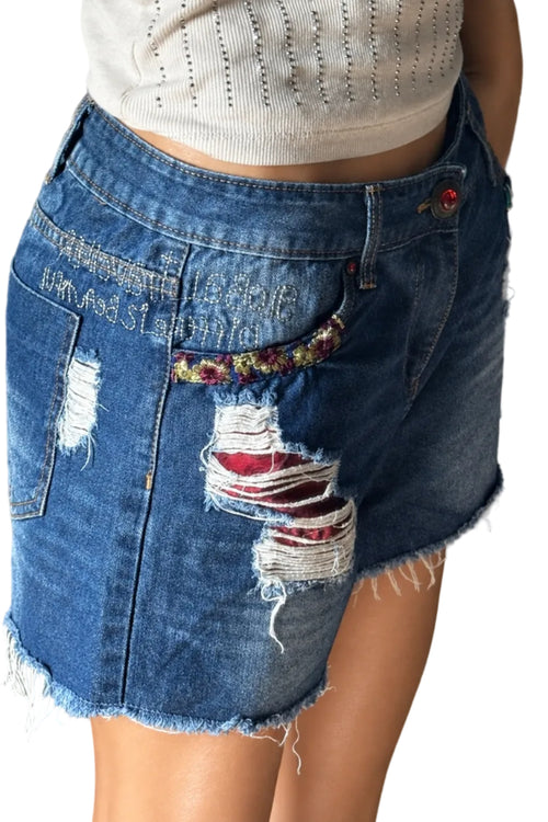 ✨ Desigual - Short en jean - Broderies & Details - T40 ok 42✨
