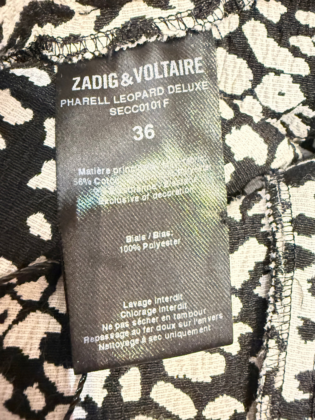 ✨ Zadig & Voltaire - Slim Léopard Deluxe - T36 S ✨