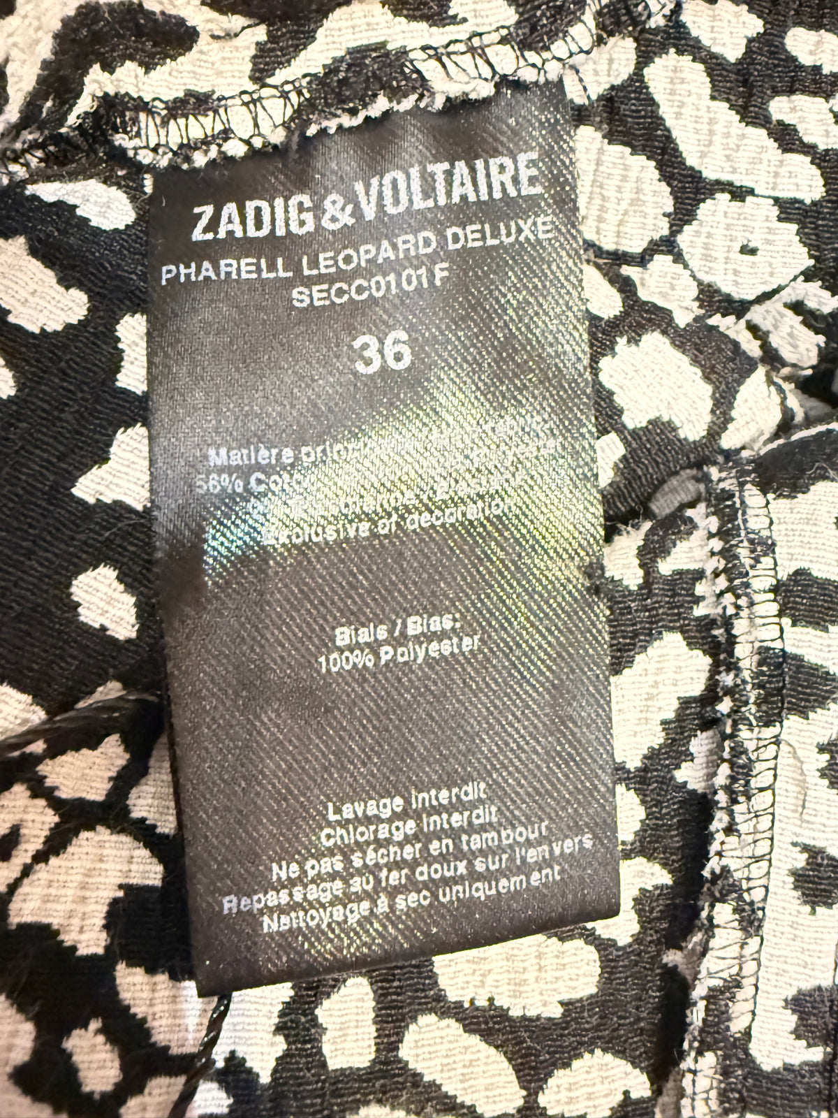 ✨ Zadig & Voltaire - Slim Léopard Deluxe - T36 S ✨