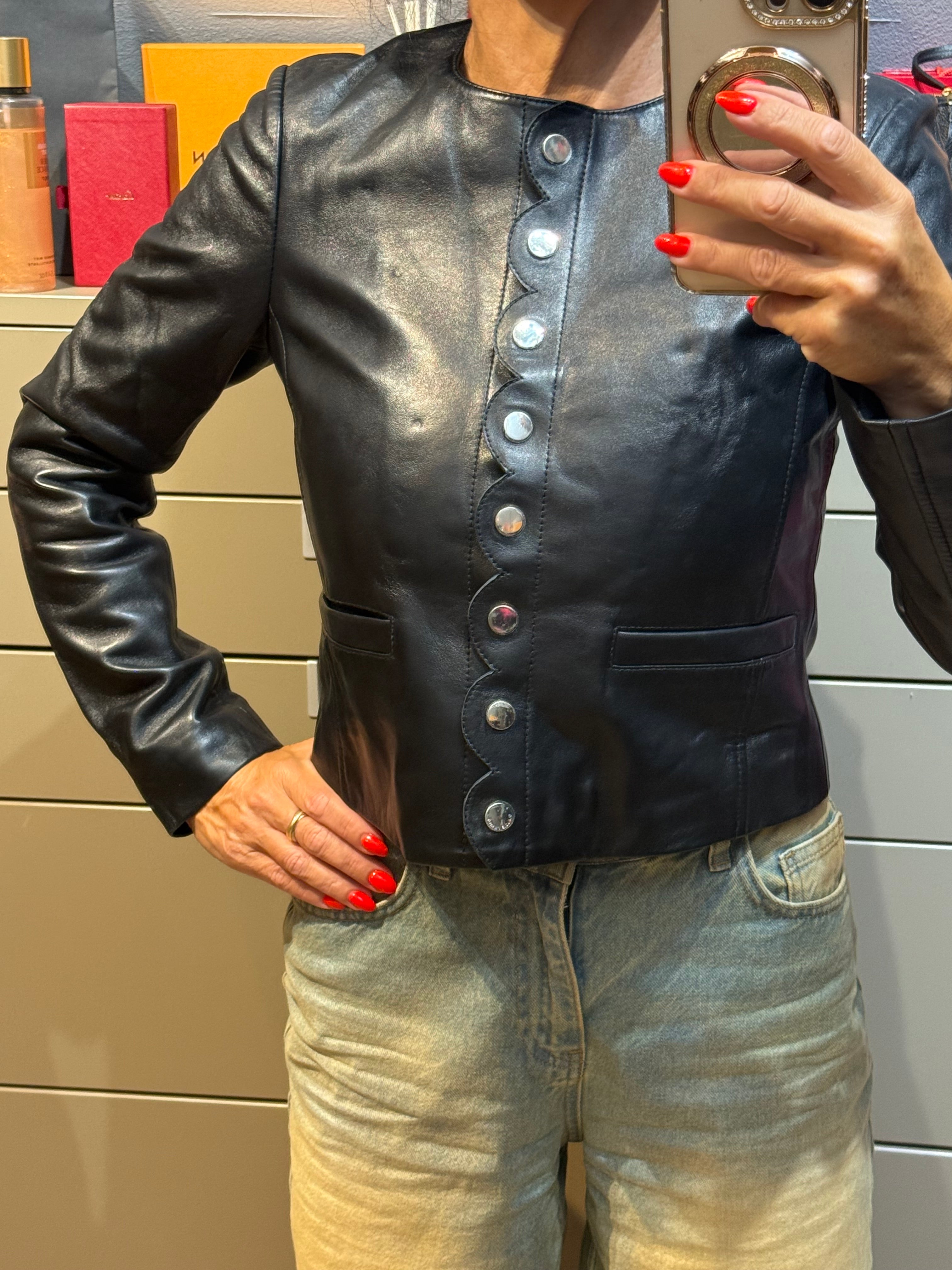 ✨Neuve 495€ Vestz en cuir Claudie Pierlot T34 ✨