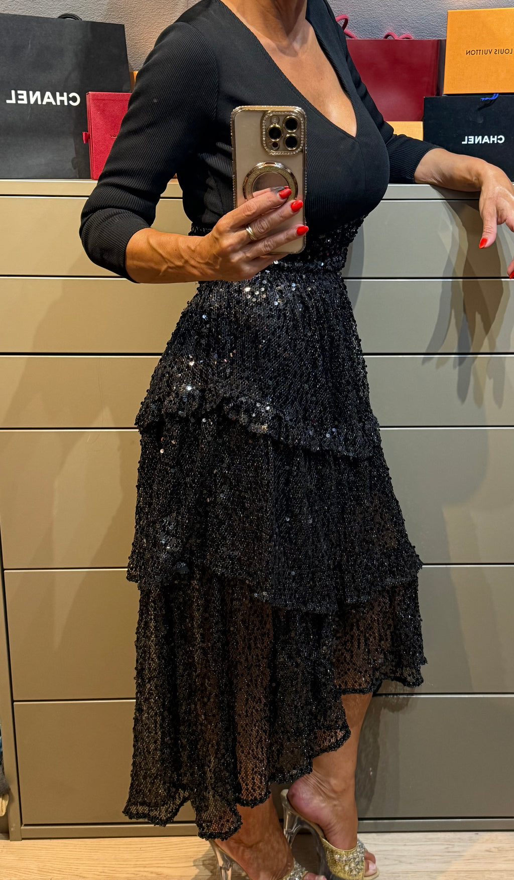 ✨ Neuve Robe de Soirée Sequins Maje XS valeur 540€ ✨
