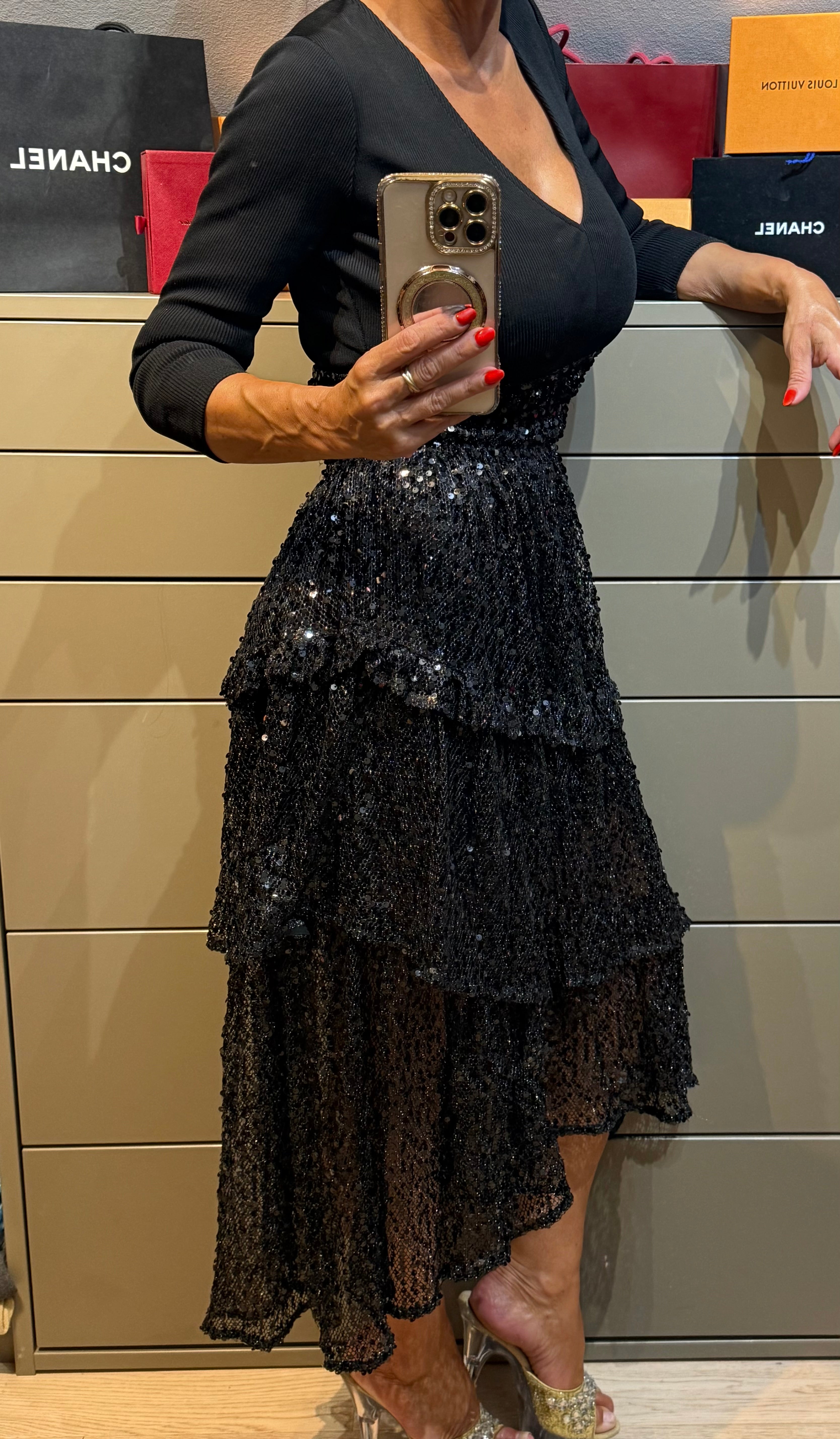 ✨ Neuve Robe de Soirée Sequins Maje XS valeur 540€ ✨